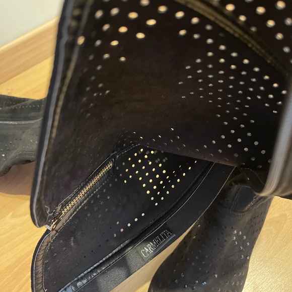 Brand new boots, newer worn suede knee high, open toe. - Picture 2 of 11